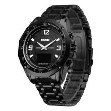 Schrittzähler Uhr Skmei 1464 Edelstahl digitale Armbanduhr Wandersport Armbanduhr für Herren
